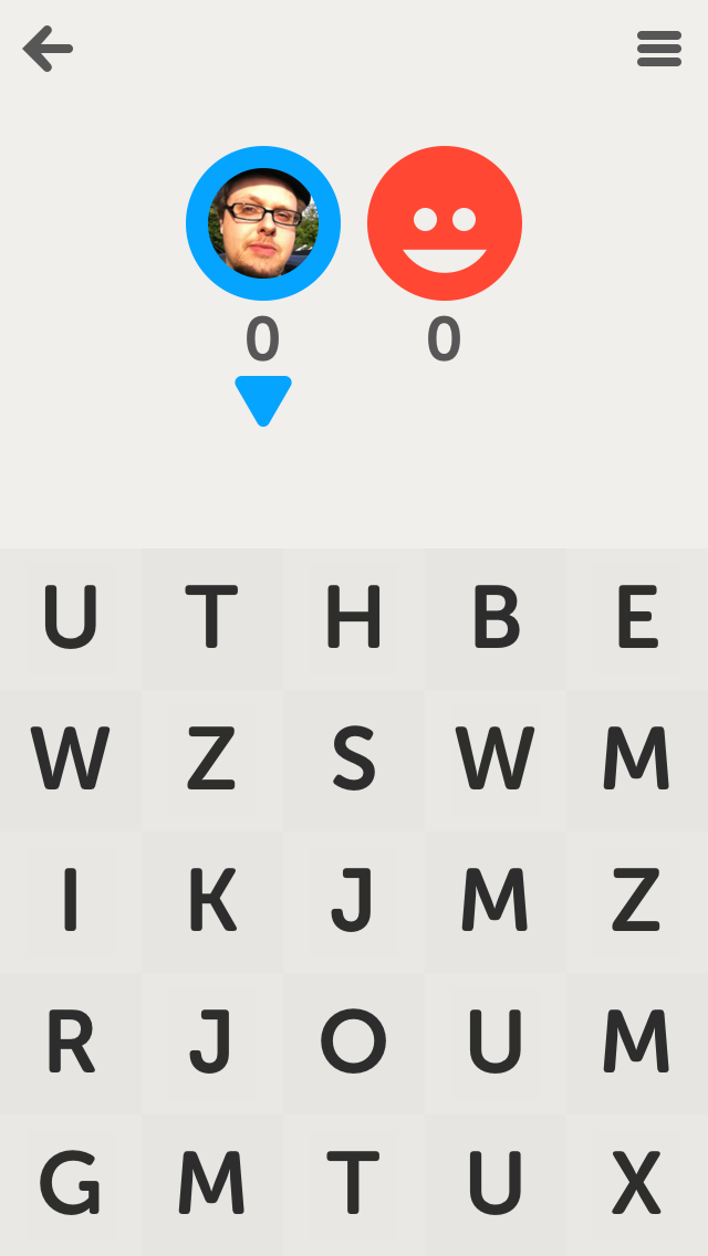 The starting position in Letterpress